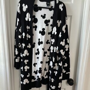Disney Torrid Black and White Mickey Mouse Button Up Cardigan